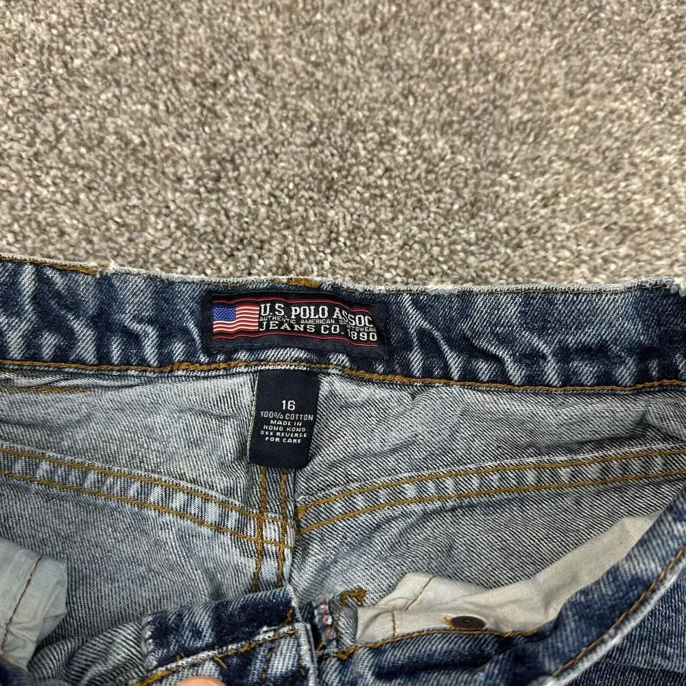 Vintage Y2K US Polo ASSN‎ Carpenter Jeans Mens 29x27 Blue Stone Wash Pocket Logo